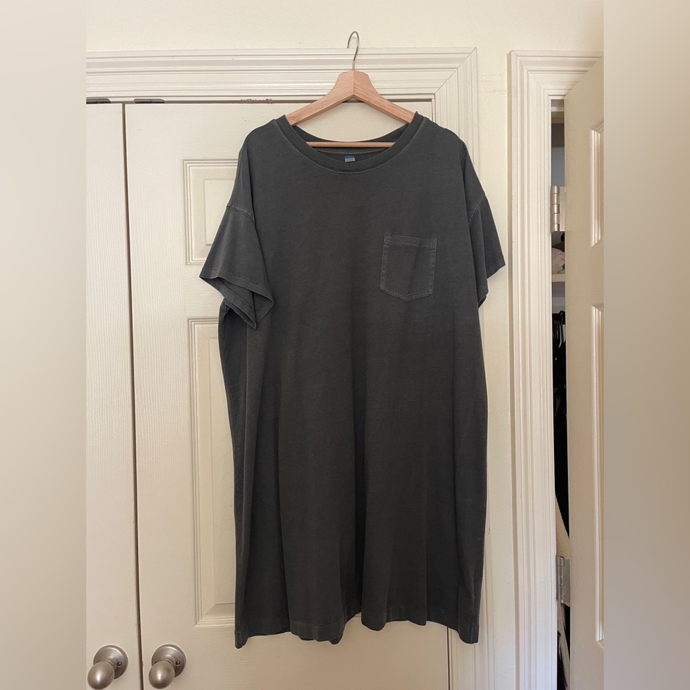 Old Navy smoky gray garment dyed cotton tshirt mini dress XXL